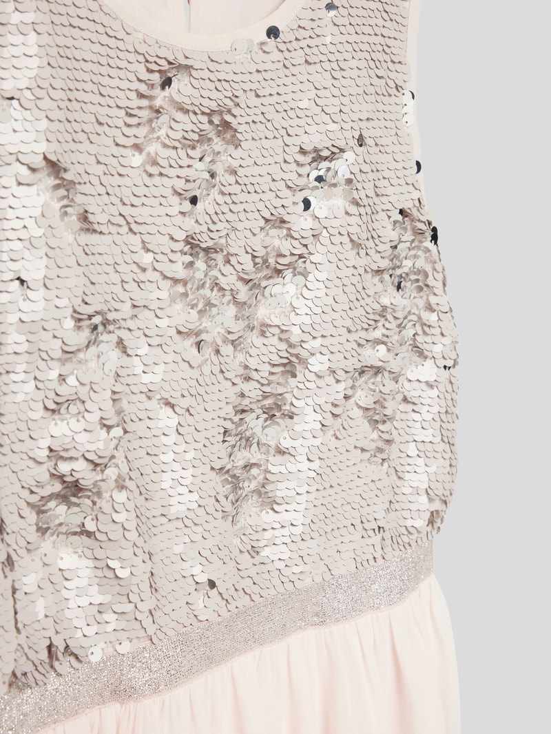 Kleid mit Wendepailletten in apricot