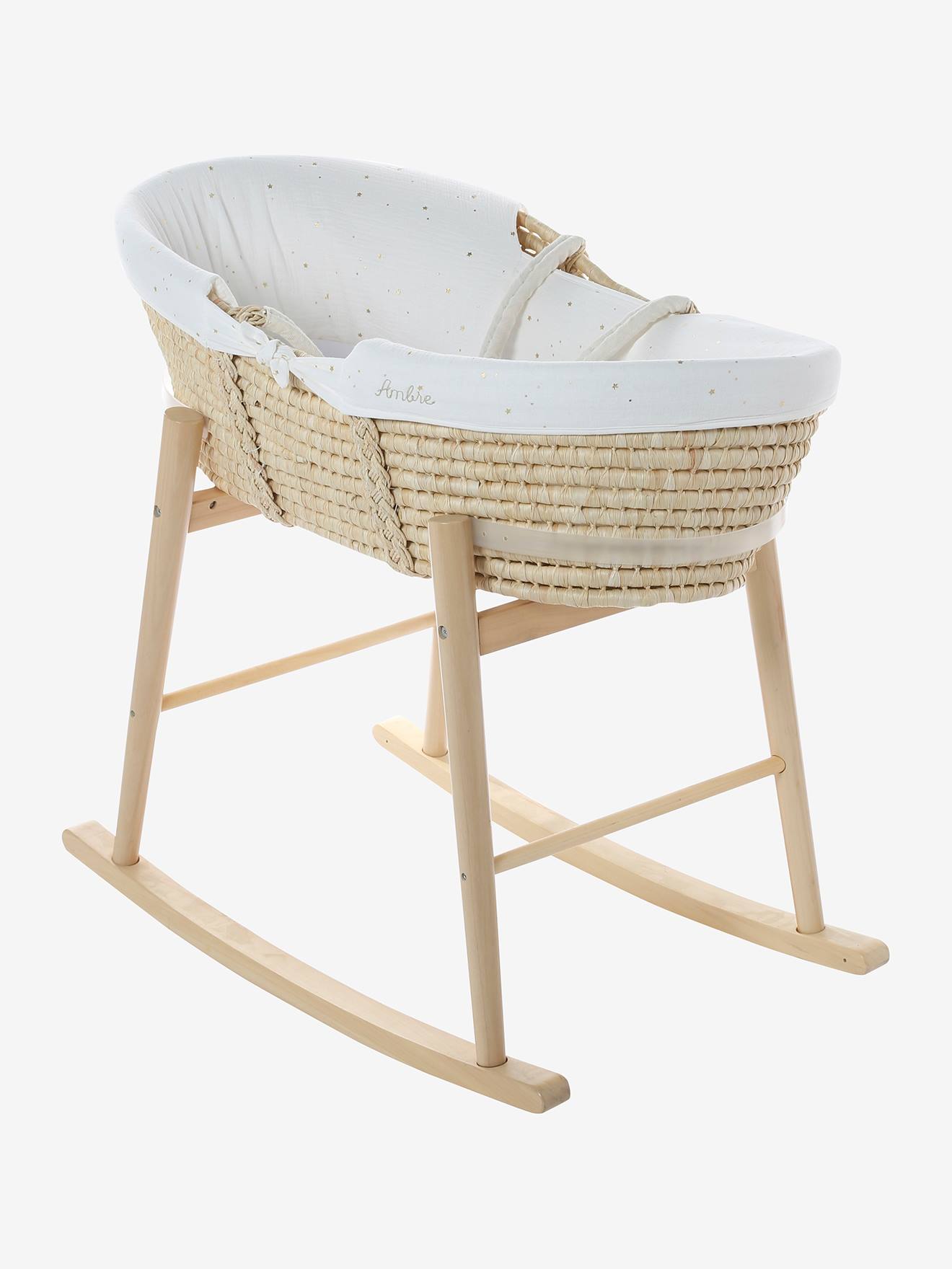 Vertbaudet Bezug für Baby Tragetasche, personalisierbar - natur/wollweiß sterne