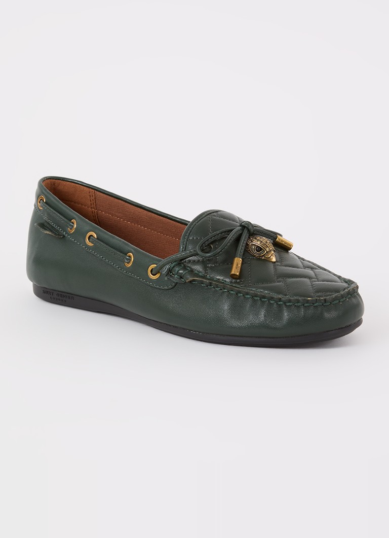 Kurt Geiger  Eagle moccasin van leer met quilt patroon