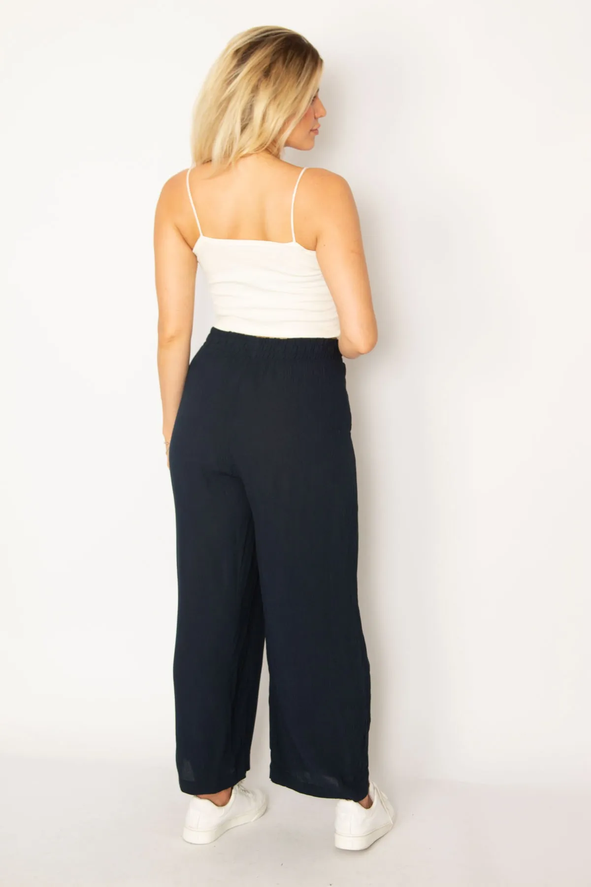 Şans  Damen-Hose aus gedrehtem, gewebtem Viskose-Gewebe, große Größe, mit elastischem Bund und Seitentaschen 65n34290