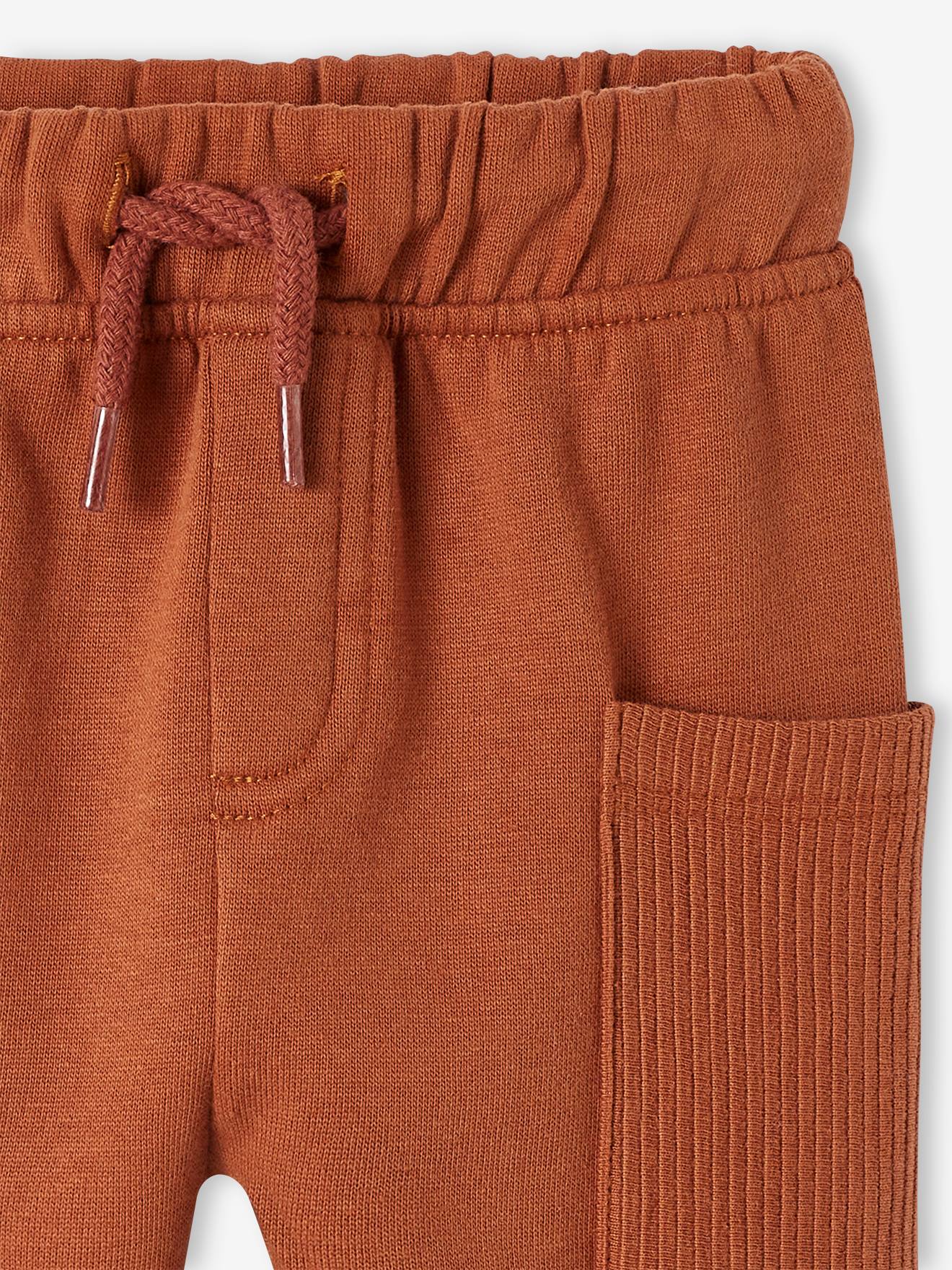 Pantalon bébé en molleton acajou