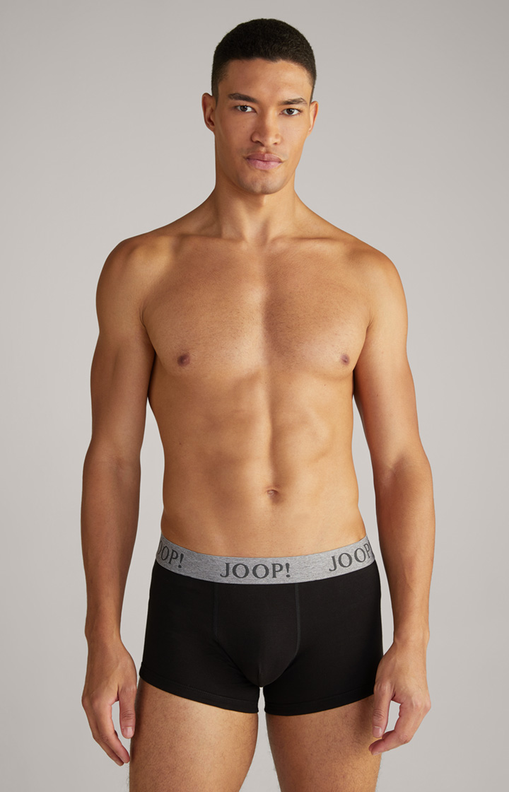 3er-Pack Fine Cotton Stretch Boxer in Schwarz/Dunkelgrau meliert