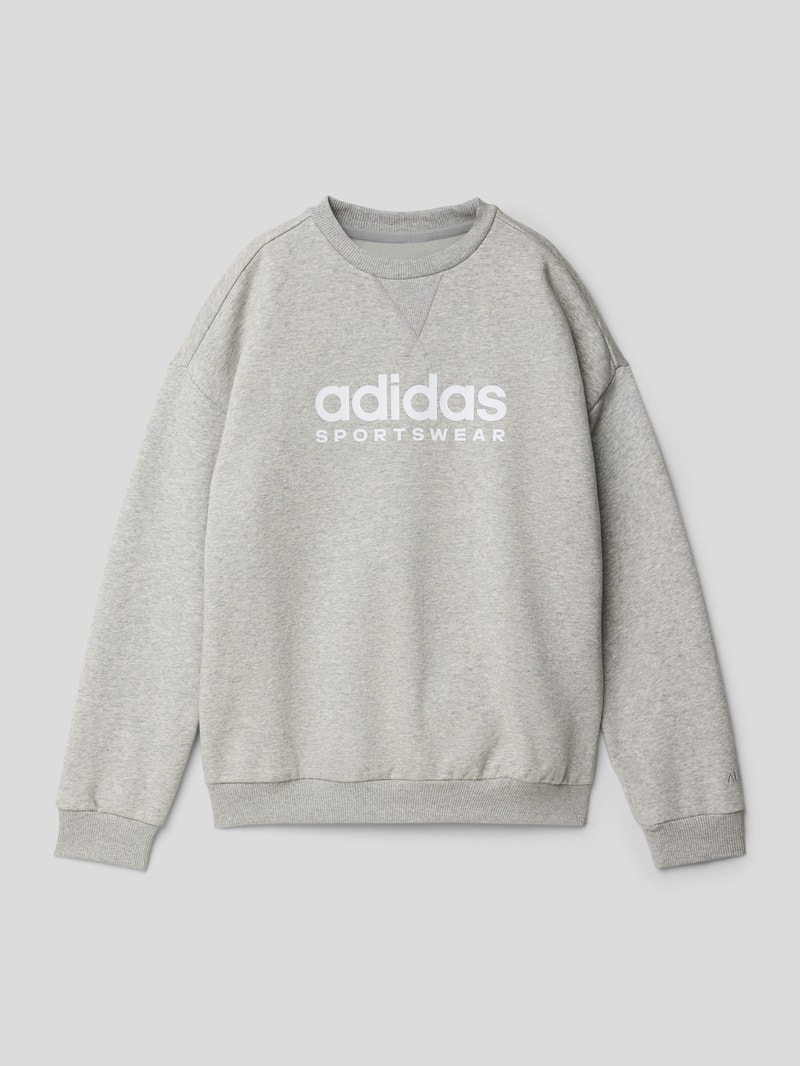 Sweatshirt mit Label-Print in mittelgrau meliert