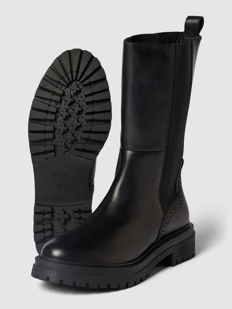Chelsea Boots aus Leder-Mix Modell 'IRIDEA' in schwarz