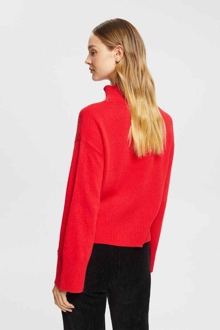 Pullover mit Mock-Neck aus Baumwollgemisch, LENZING™ ECOVERO™