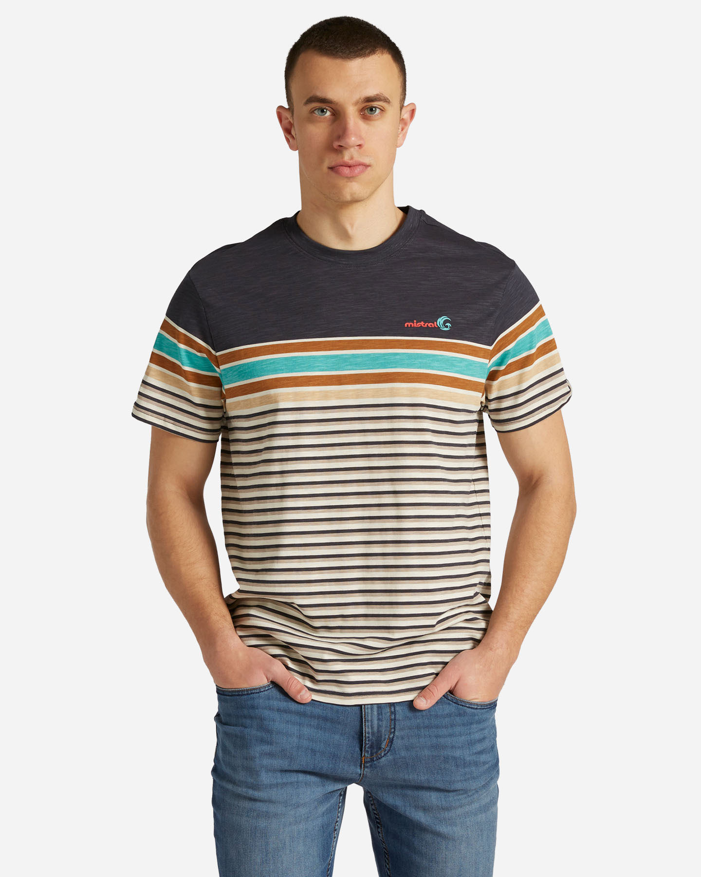 Tričko Mistral Striped M MM209S24-BLU