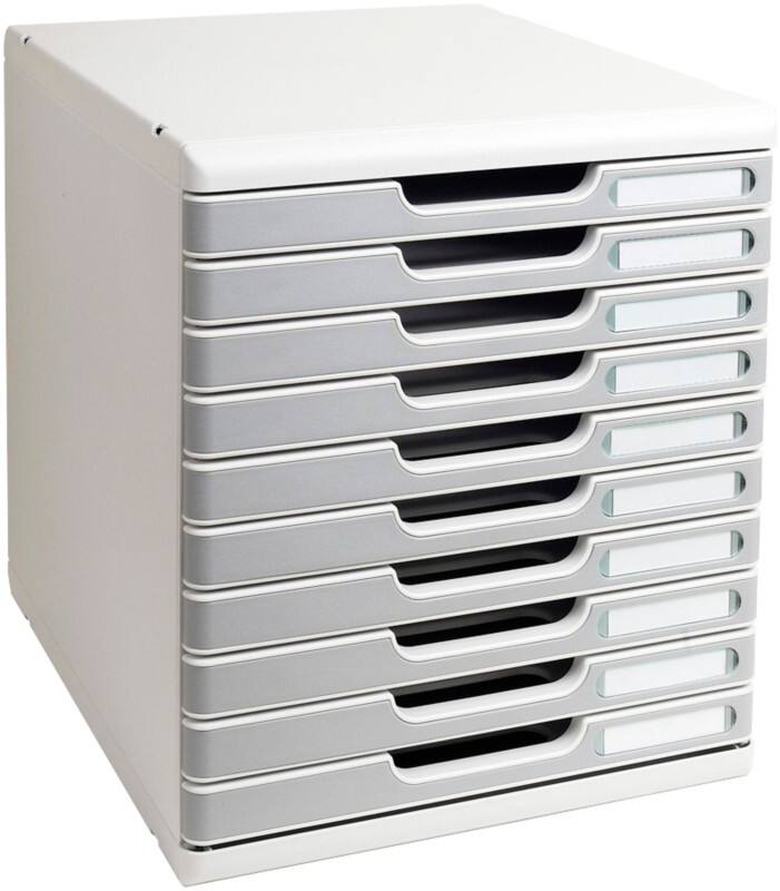 Exacompta Schubladenbox Modulo Kunststoff Lichtgrau 28,8 x 35 x 32 cm