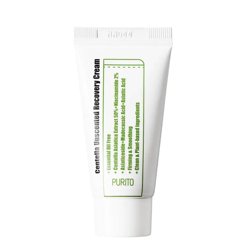 „Purito Centella Unscented“ bekvapis regeneruojamasis kremas, kurio pagrindą sudaro azijinė centelė.
