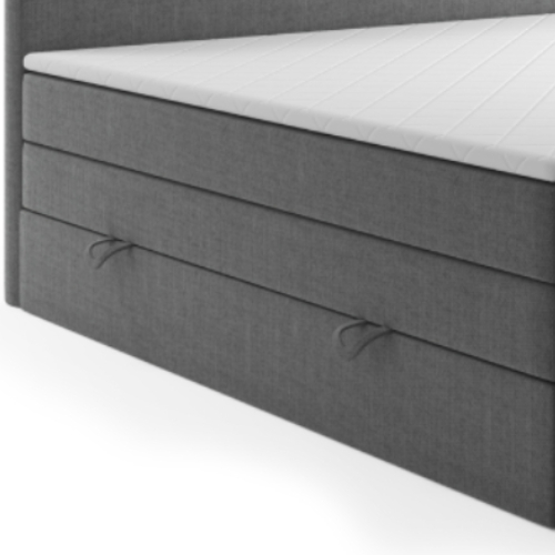 Möbel Punkt Boxspringbett London 180x200cm Anthrazit mit Bettkasten 7 Zonen Taschenfederkenmatratze Fußteil