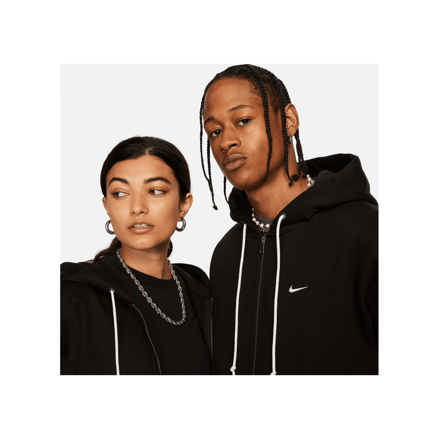 Nike Solo Swoosh Kapuzenjacke Schwarz F010