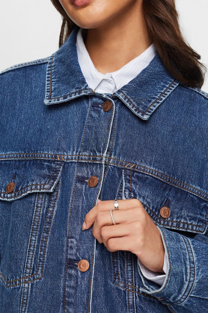 Oversize Jeansjacke, 100 % Baumwolle
