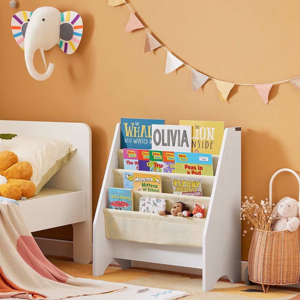 SoBuy Bücherregal FRG225, Kinderbücherregal mit 4 Ablagefächern