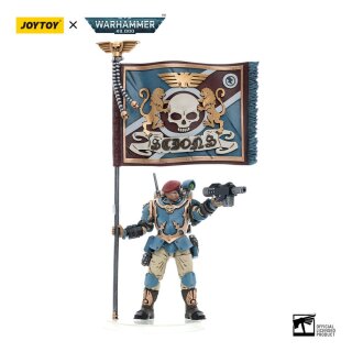Warhammer 40k Actionfigur 1/18 Astra Militarum Tempestus Scions Command Squad 55th Kappic Eagles Banner Bearer 12 cm