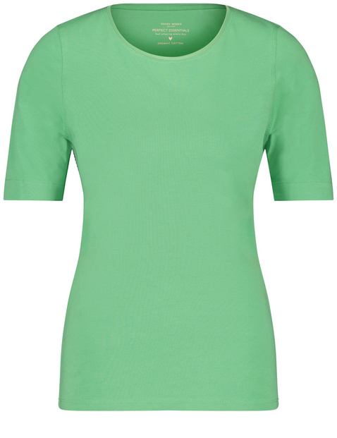 Nachhaltiges T-Shirt mit satiniertem Ausschnitt