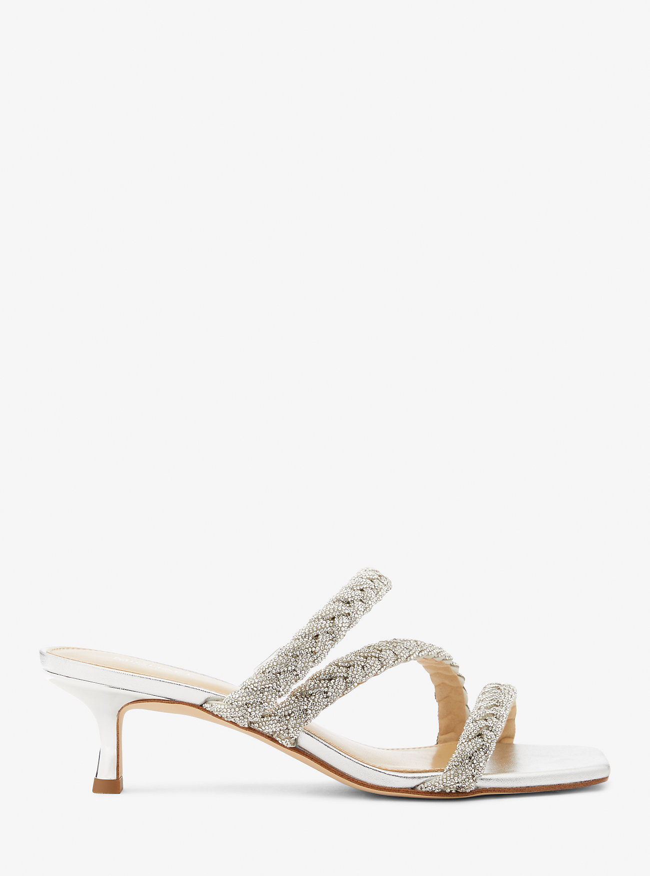 Celia Utsmykket Metallisk Kattunge Sandal - SØLV