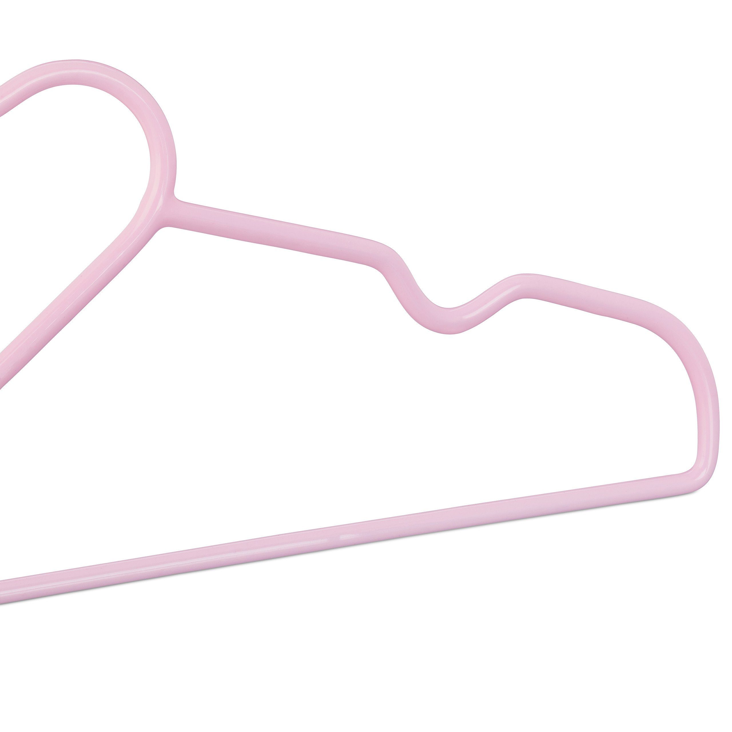relaxdays Kleiderbügel 30 x Kinderkleiderbügel Herz rosa