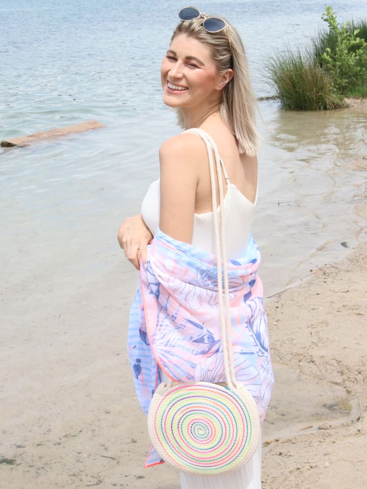 styleBREAKER Halstuch in Hellblau-Apricot günstig kaufen onesize