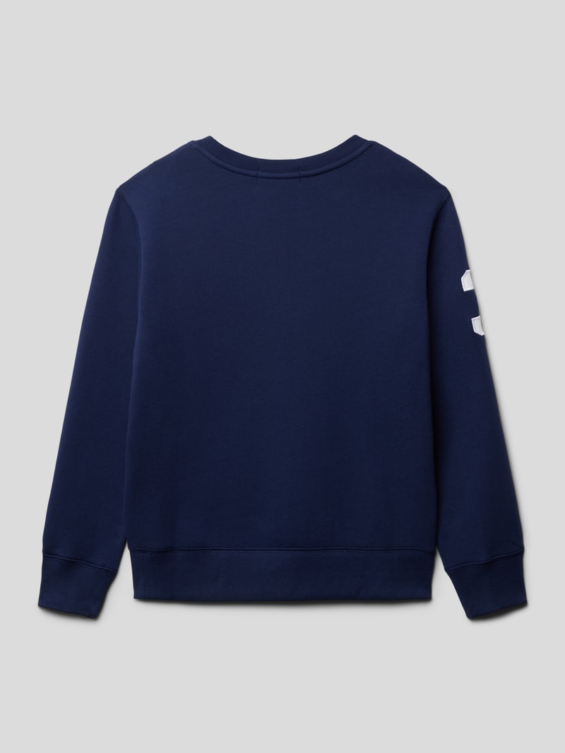 Sweatshirt mit Motiv-Stitching in marineblau