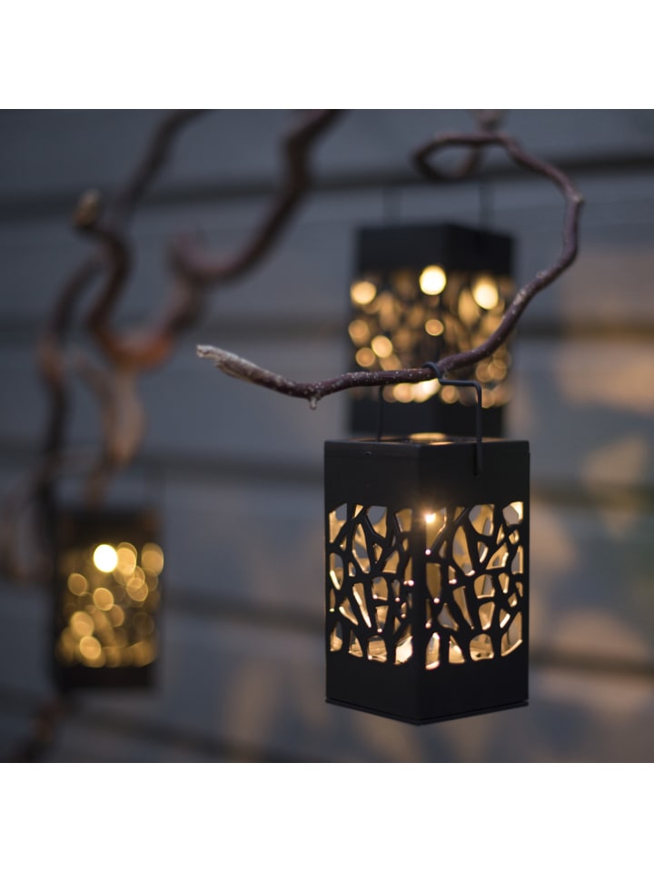 MARELIDA 3er Set LED  Solar Laternen zum Hängen oder Stellen H: 11cm in schwarz günstig kaufen onesize