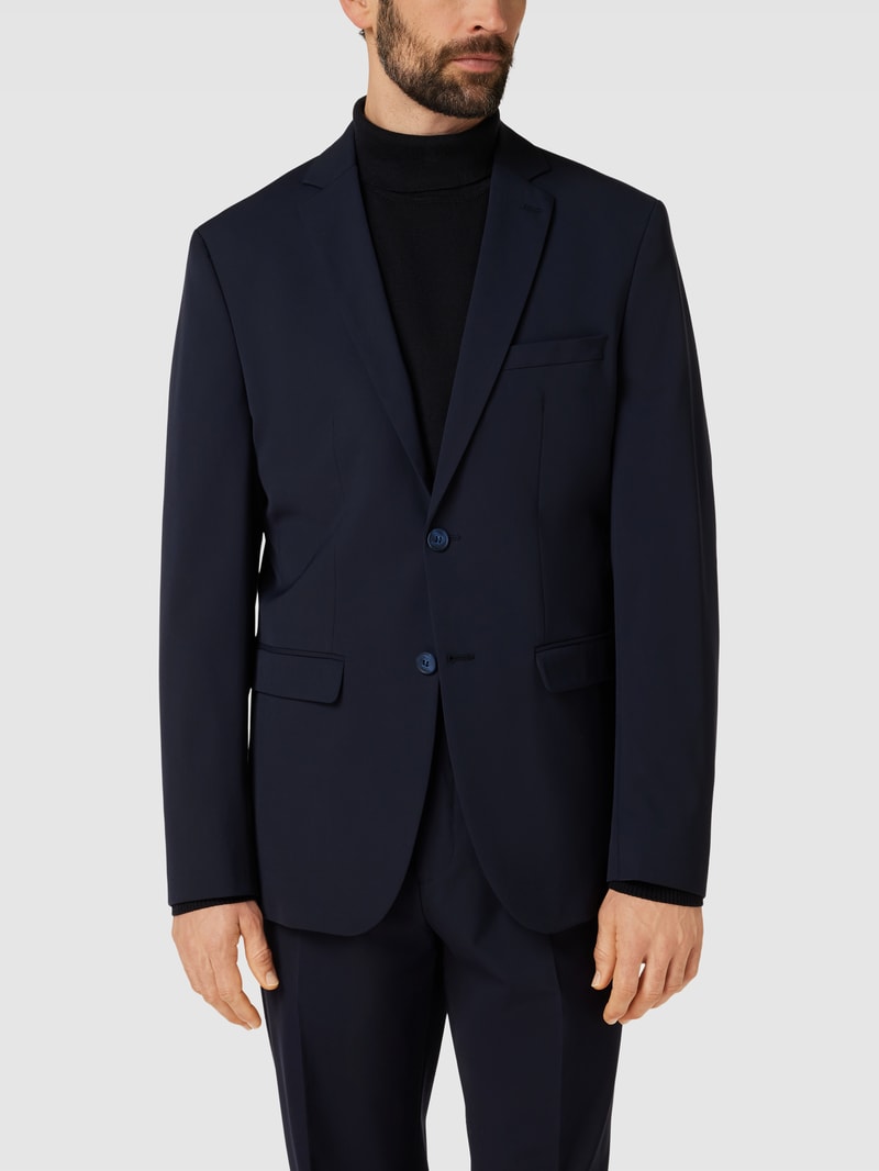 Slim Fit 2-Knopf-Sakko mit Pattentaschen in marineblau
