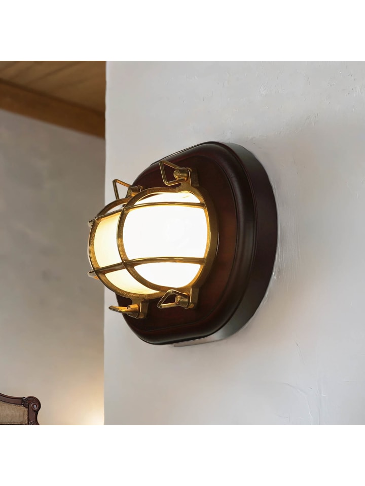 Licht-Erlebnisse Wandlampe EEK F in Messing poliert Transparent günstig kaufen onesize