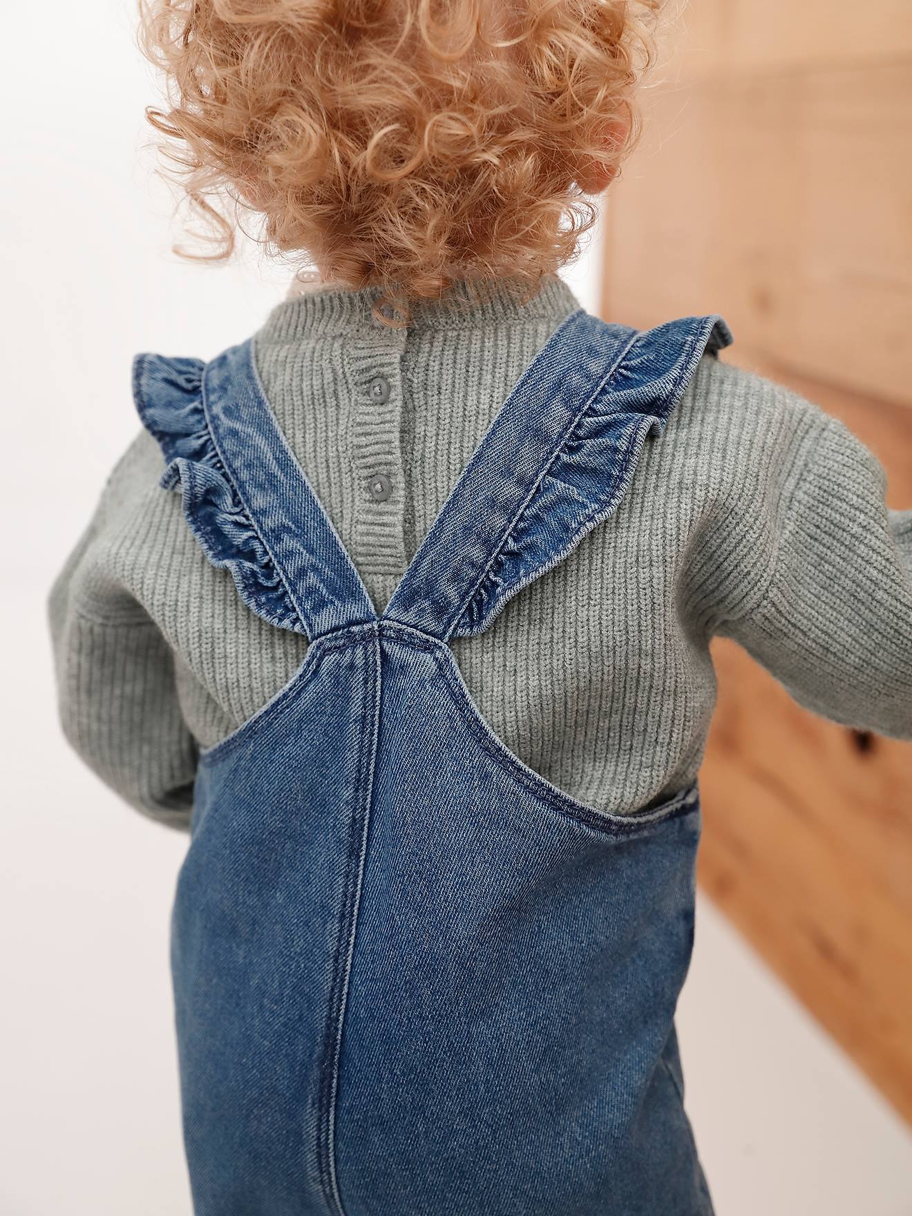 Salopette bébé en denim stone