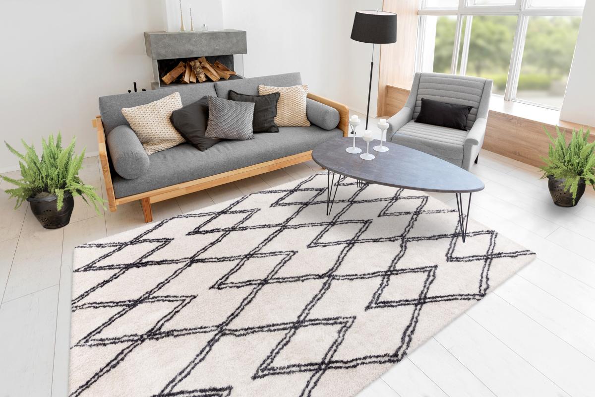 megusta Retro Teppich Elfenbein 200cm x 290cm
