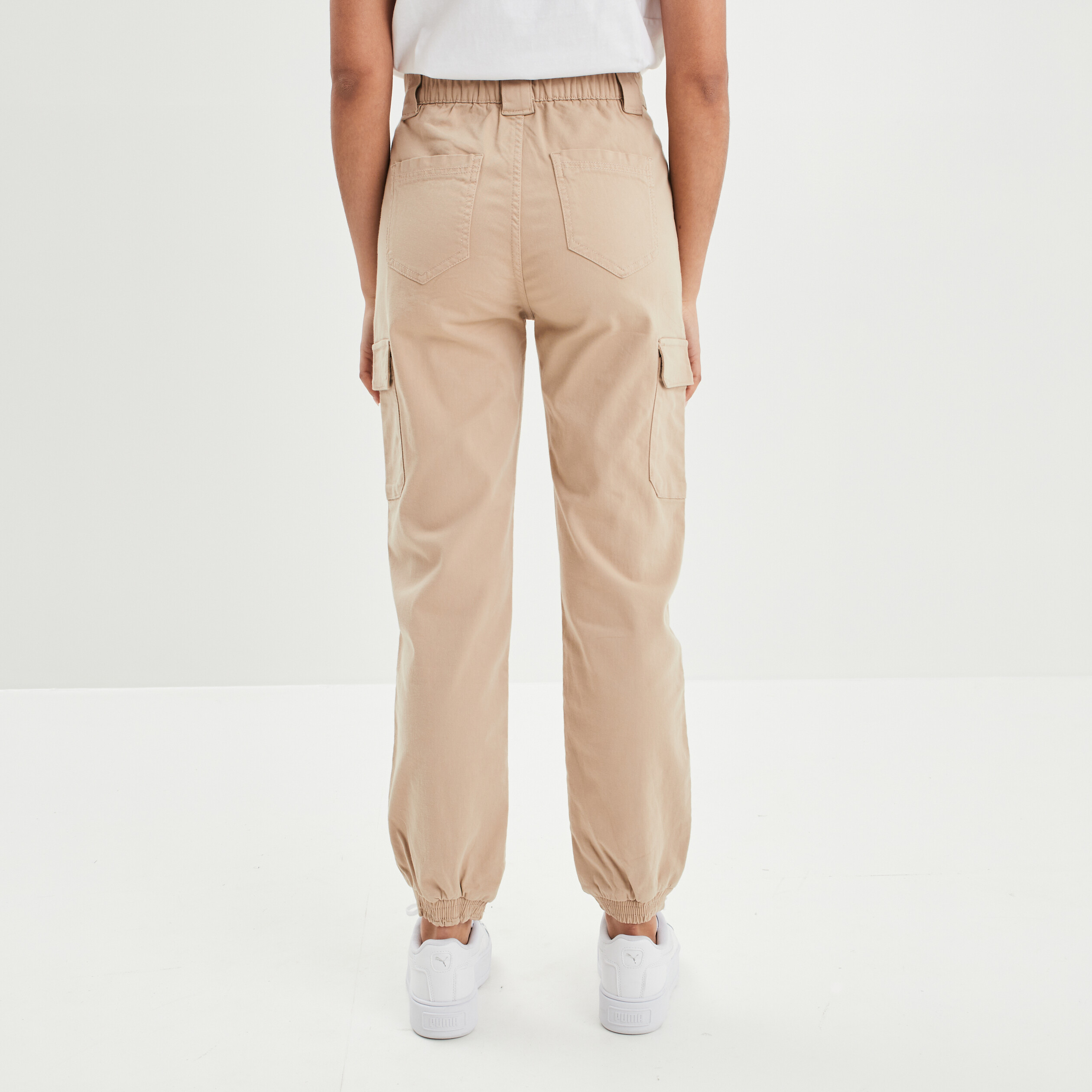 Pantalon cargo taille haute sable femme | La Halle