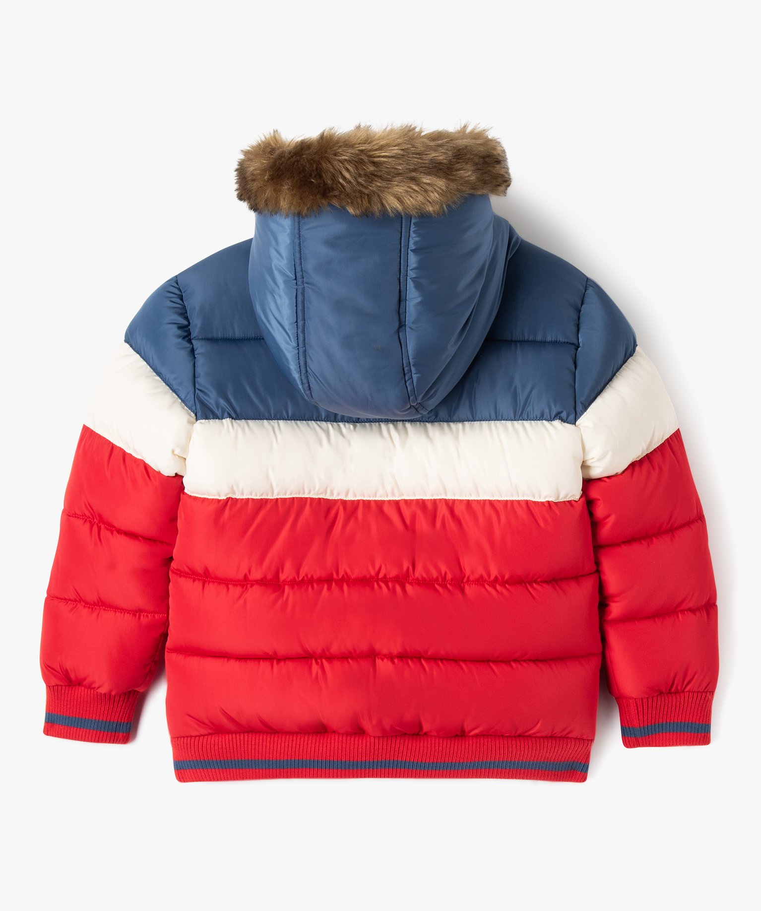 Blouson à capuche matelassé et doublé polaire Garçon rouge | GEMO