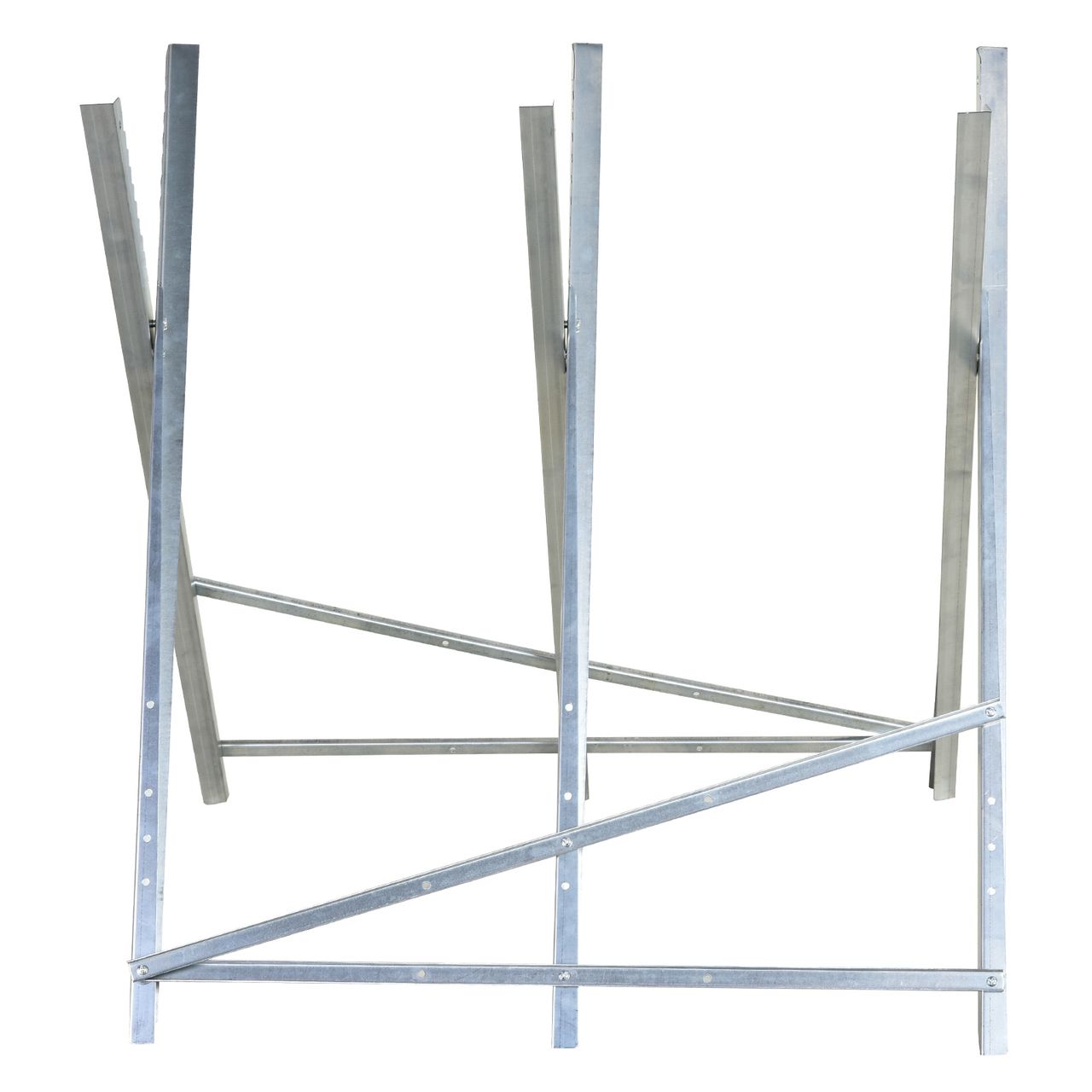 DURHAND Kettensägebock Sägebock zusammenklappbar Sägegestell für Brennholz Silber Metall 83 x 83 x 79 cm
