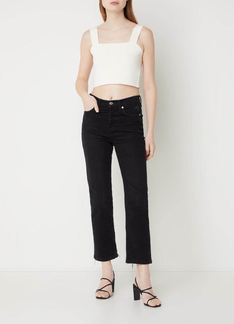 Maje πλεκτό crop top με λεπτή πλέξη