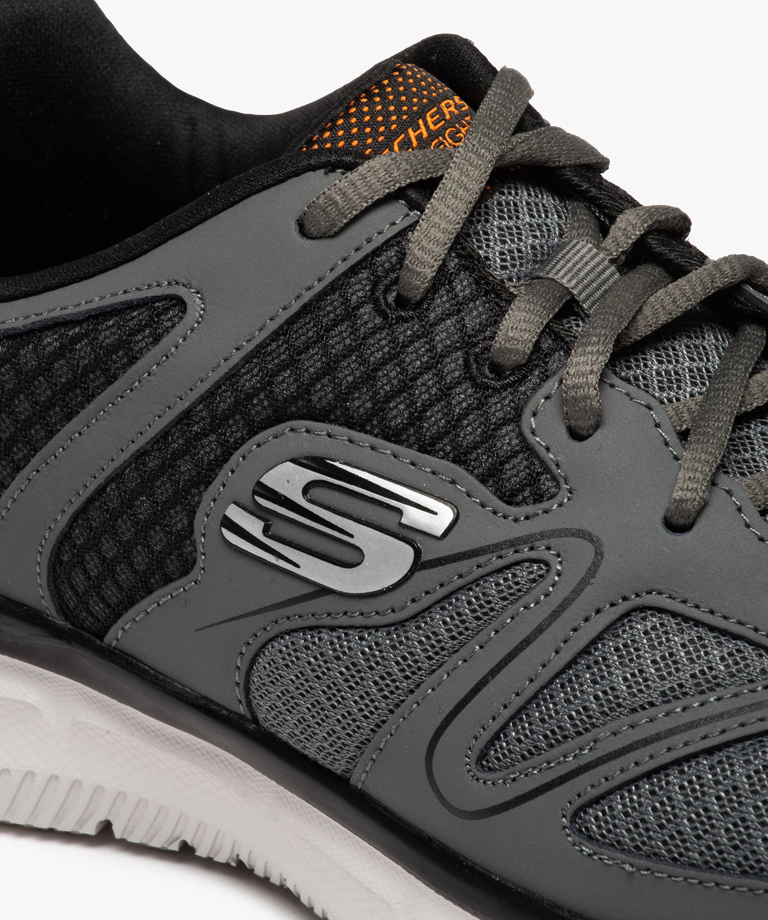 Baskets homme running unies dessus mesh – Skechers gris | GEMO
