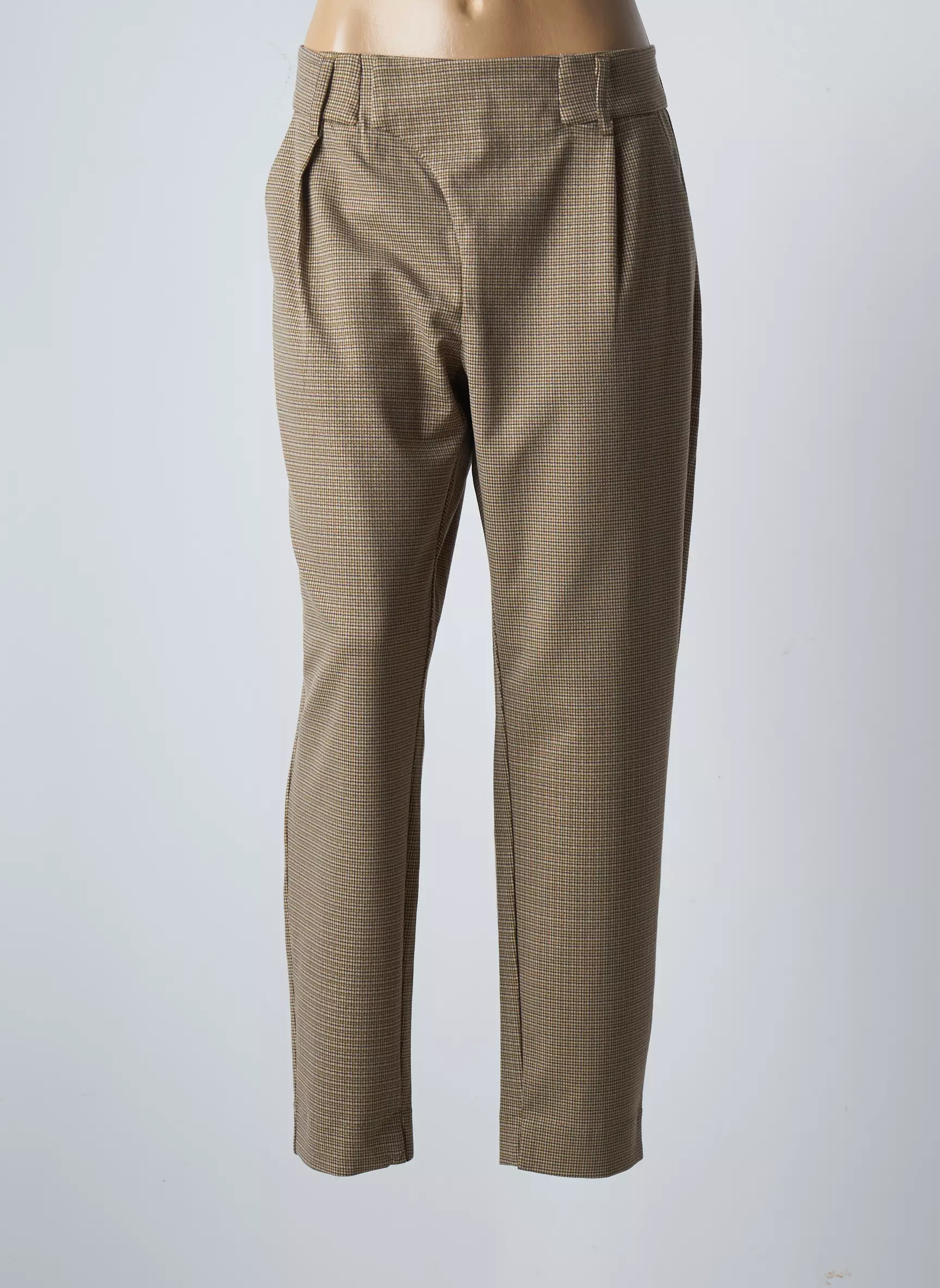 Cream Pantalons Slim Femme couleur marron