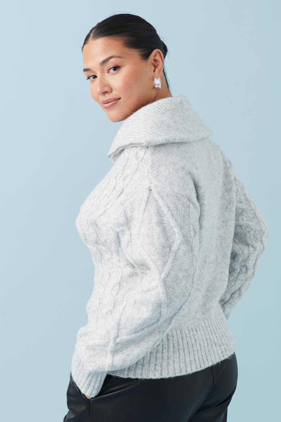 Knitted zip sweater