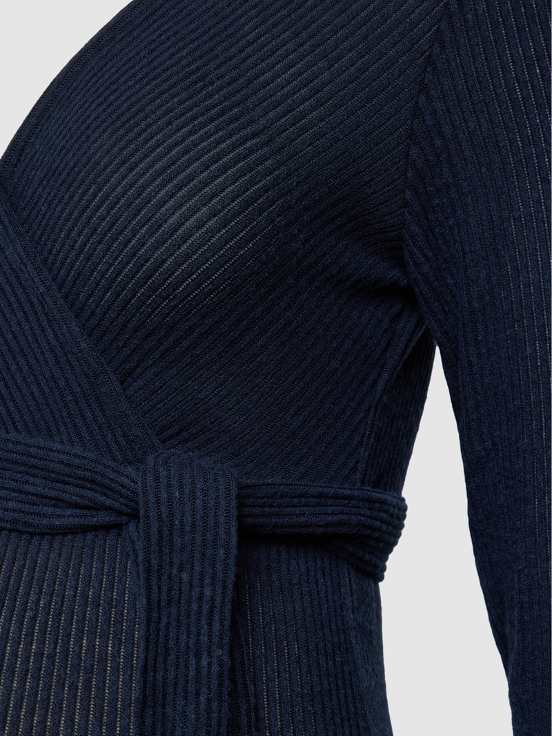 Umstands-Strickpullover mit Bindegürtel Modell 'ANNETTE' in marineblau