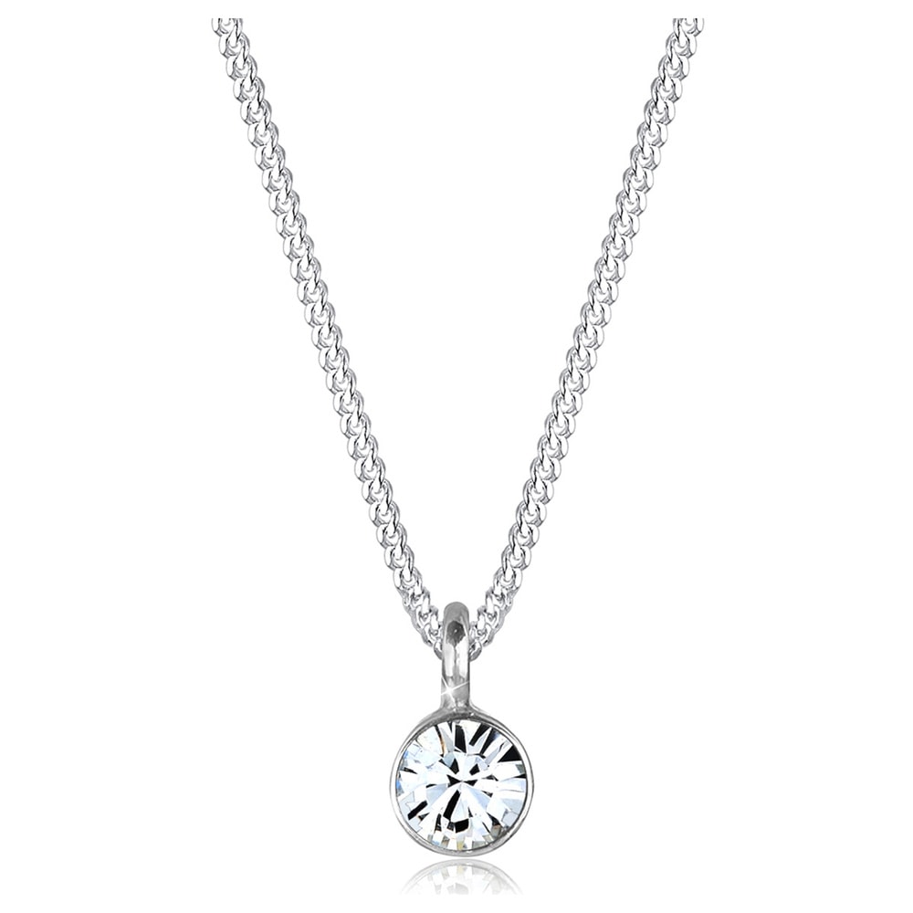Elli Elli by Julie & Grace Collier Femme Solitaire Cristal de Argent, Collier matinée, collier