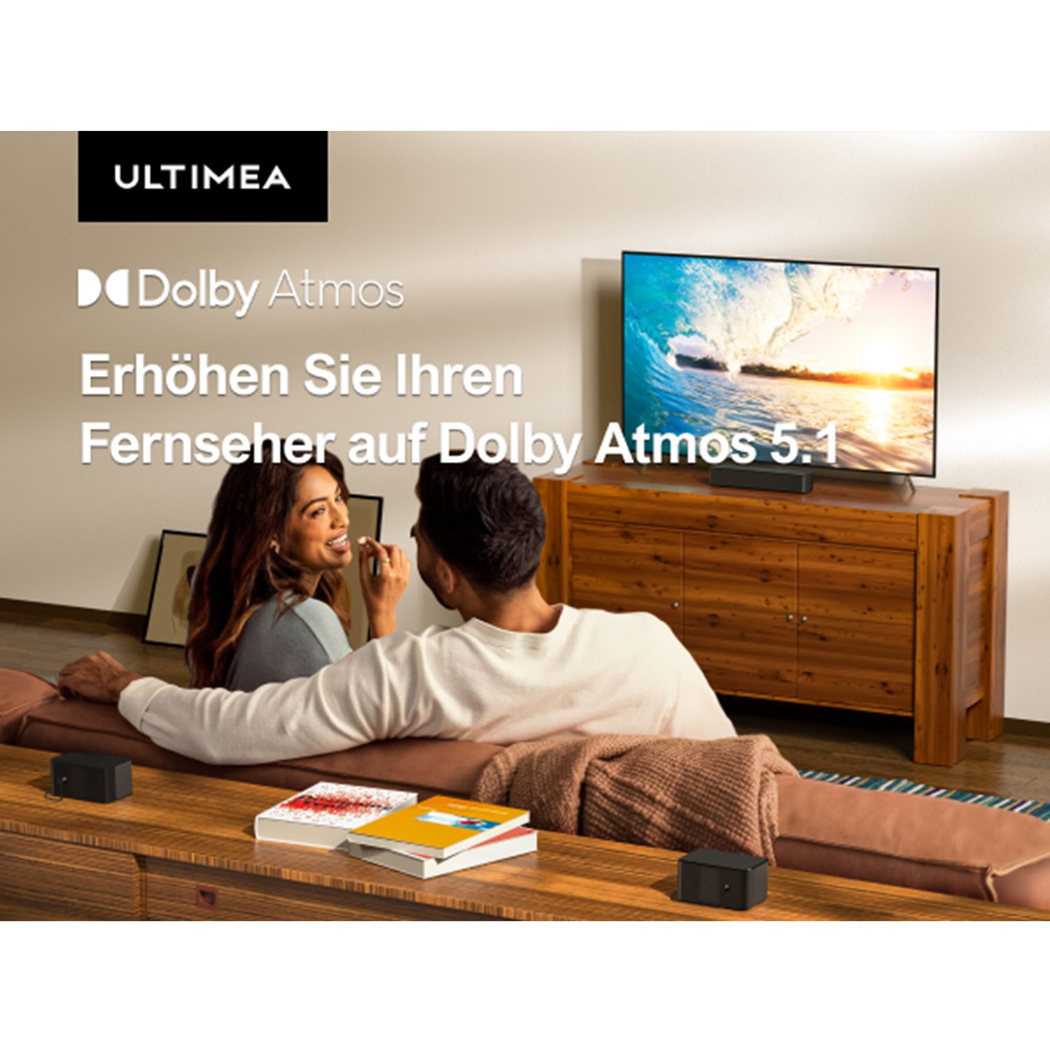 Ultimea Poseidon D60 5.1 Dolby Atmos Soundbar (3D Surround Sound TV Lautsprecher für Heimkino mit einstellbarem Bass)