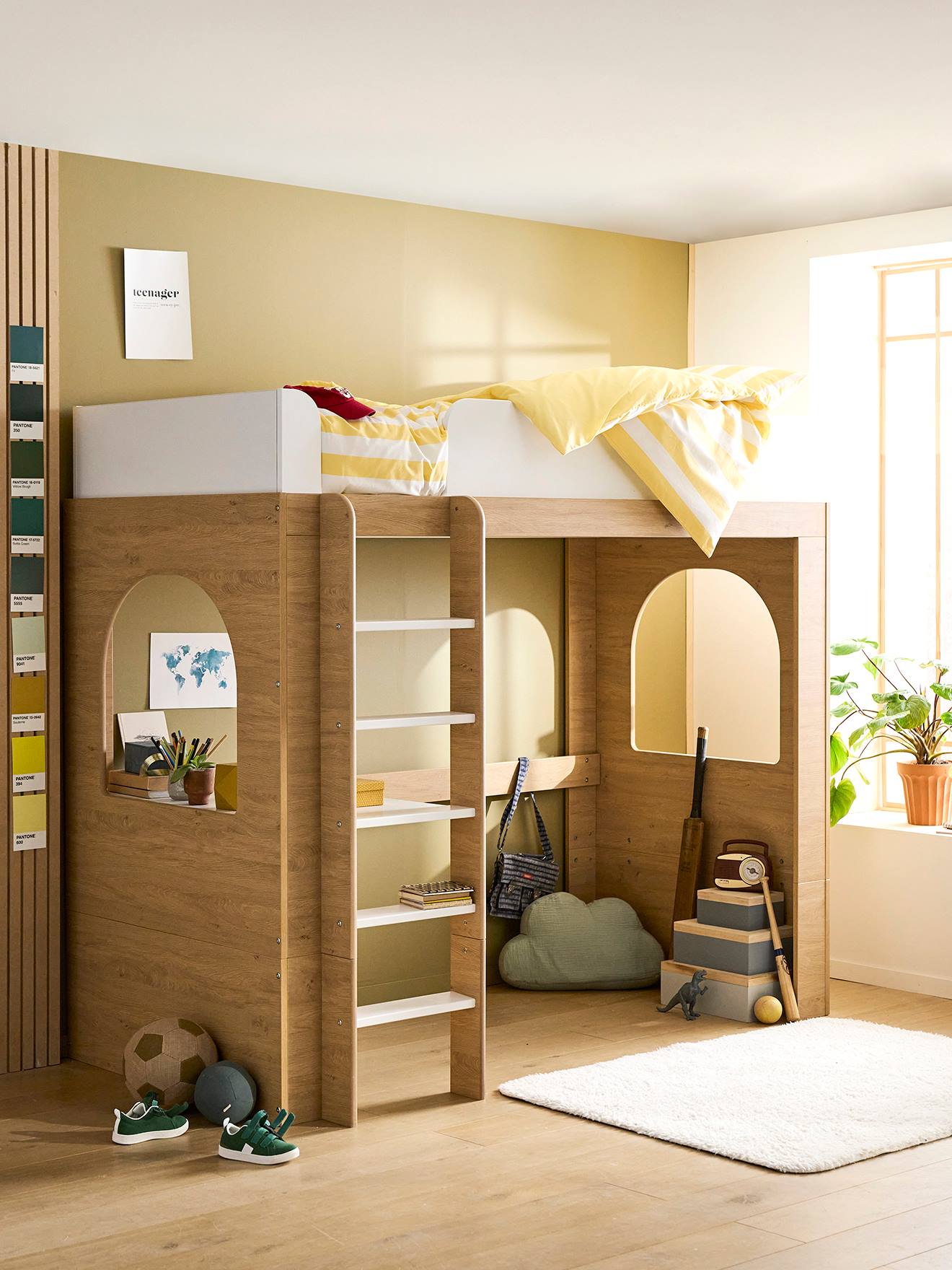 Vertbaudet 3-in-1 Kinder Hochbett - natur