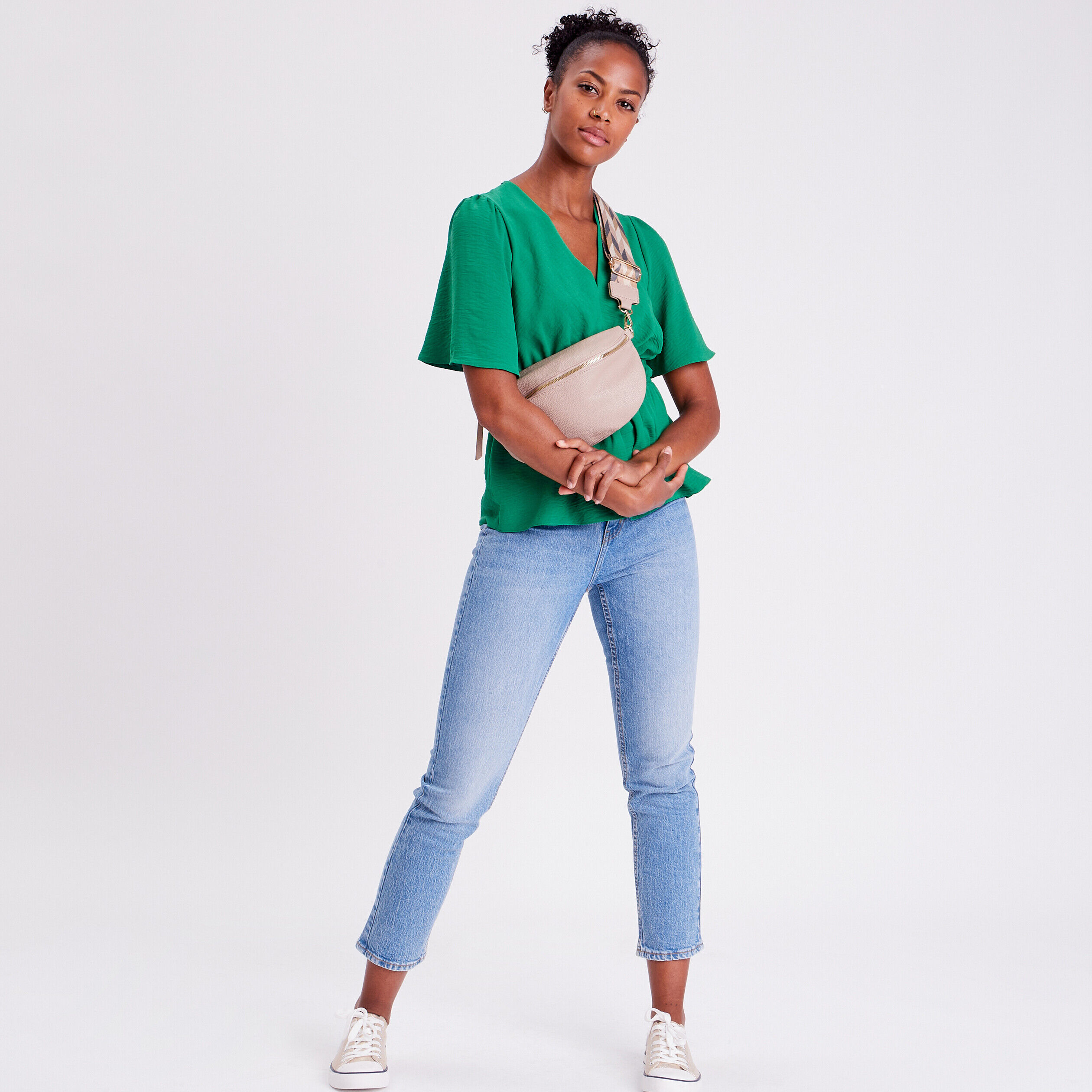 Blouse manches courtes vert femme | Cache Cache