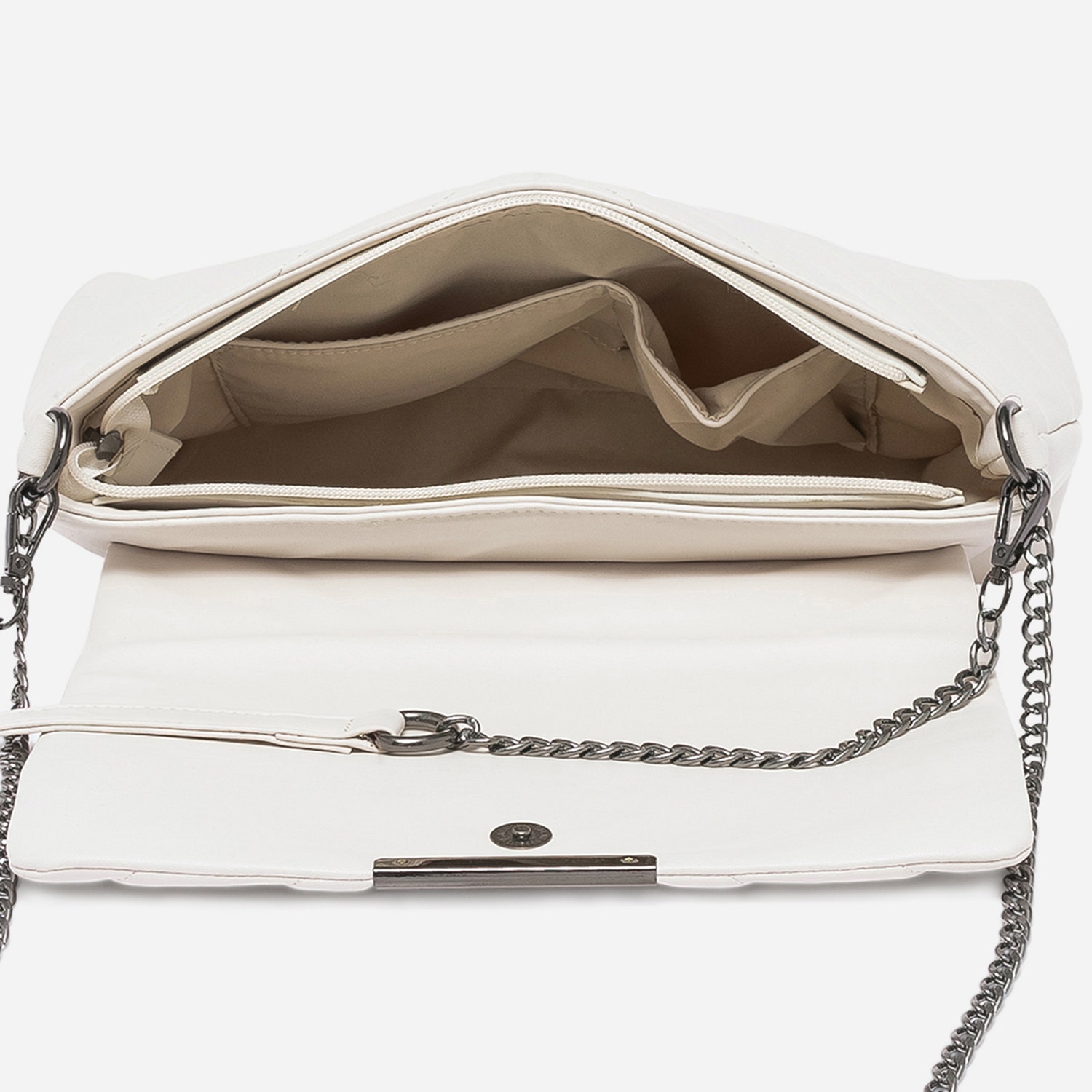 Sac bandoulière TEXTO beige matelassé