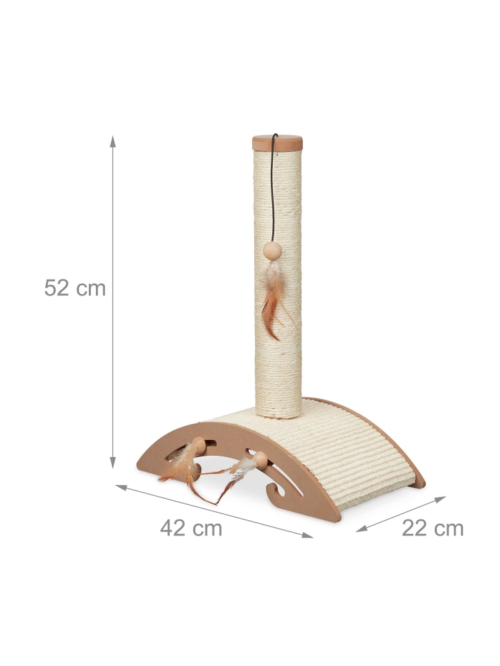 relaxdays Kratzsäule in Braun - (B)42 x (H)52 x (T)22 cm günstig kaufen onesize