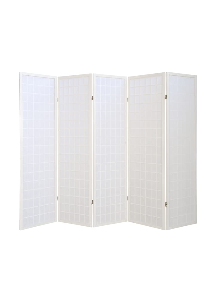 Homestyle4u 5-tlg. Paravent in Weiß 220x175 günstig kaufen onesize