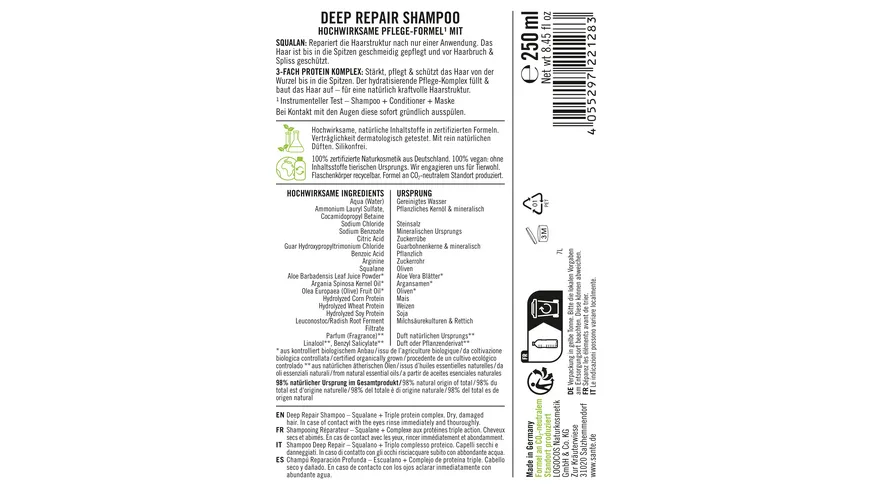 SANTE DEEP REPAIR Shampoo 250 ml