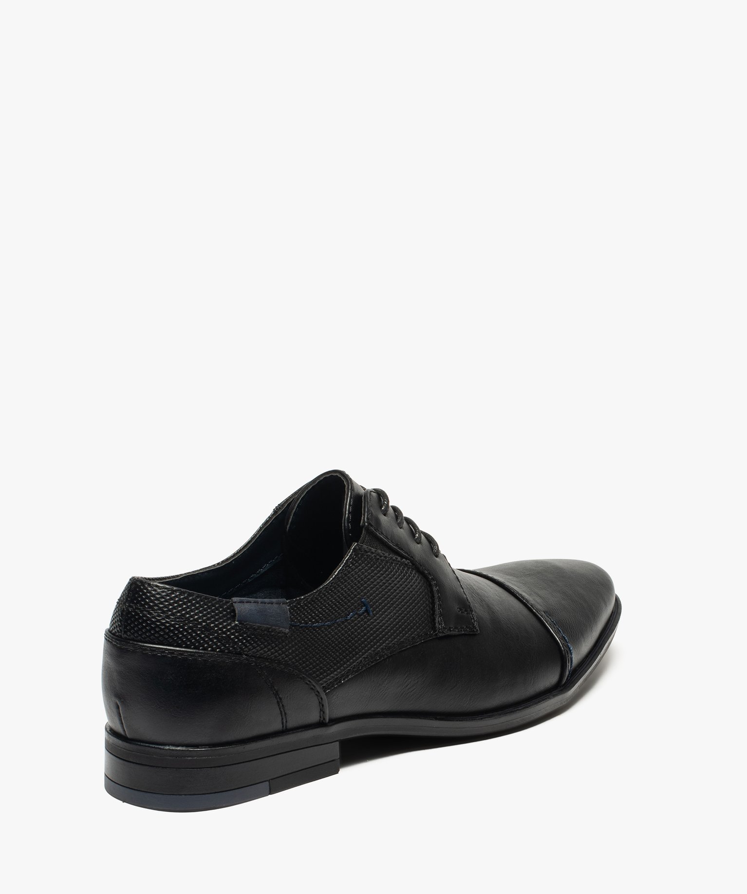 Derbies homme unis à bout droit et surpiqres noir | GEMO