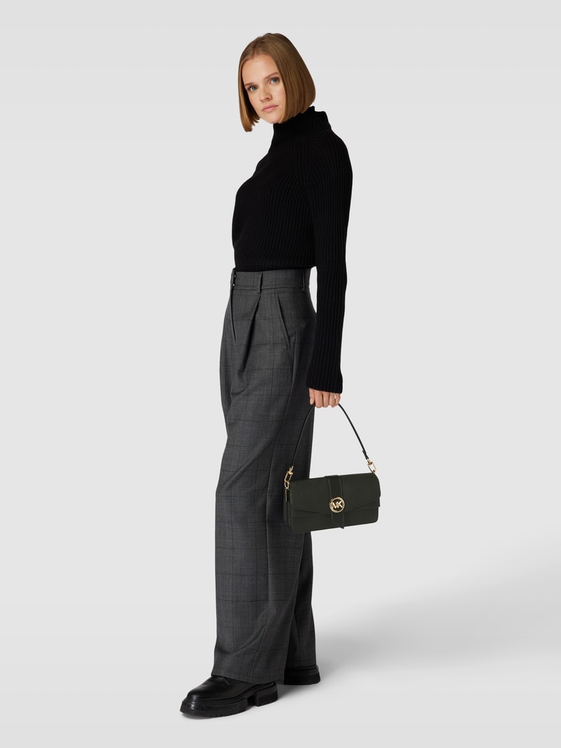 Handtasche mit Label-Details Modell 'GREENWICH' in schwarz