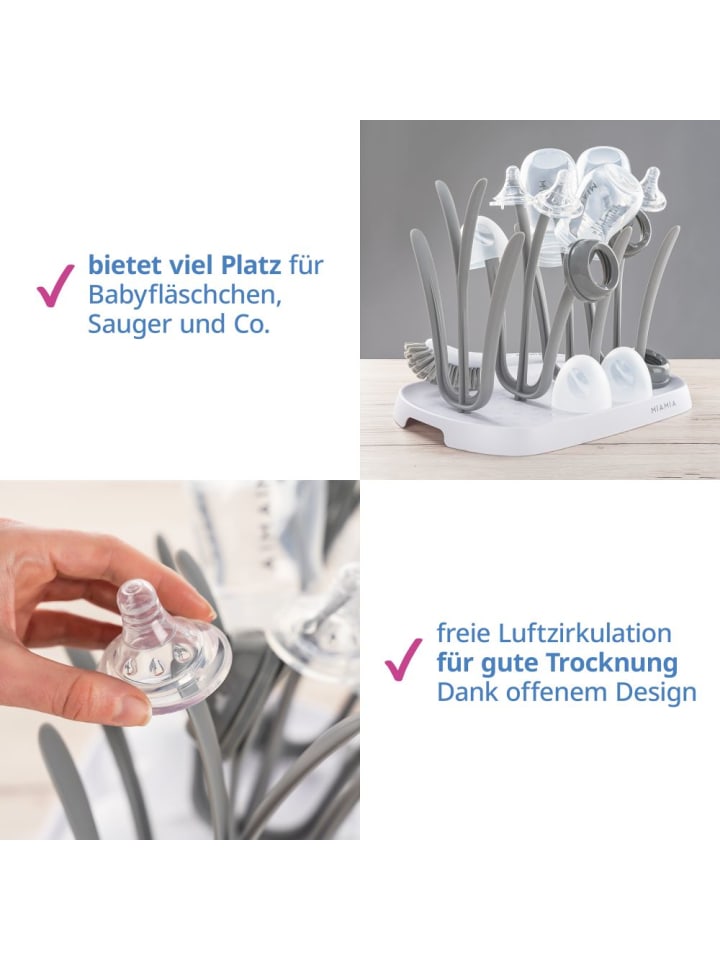 MiaMia Abtropfgestell / Trockenständer für Babyflaschen - in grau,weiss günstig kaufen onesize