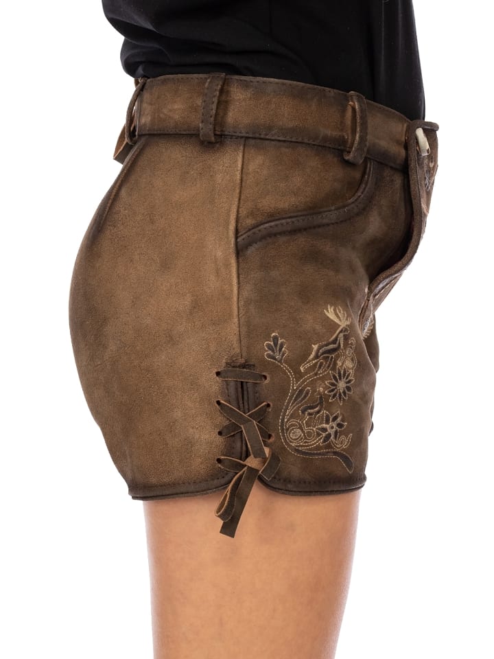 MADDOX Lederhose MAILA in dunkelbraun günstig kaufen