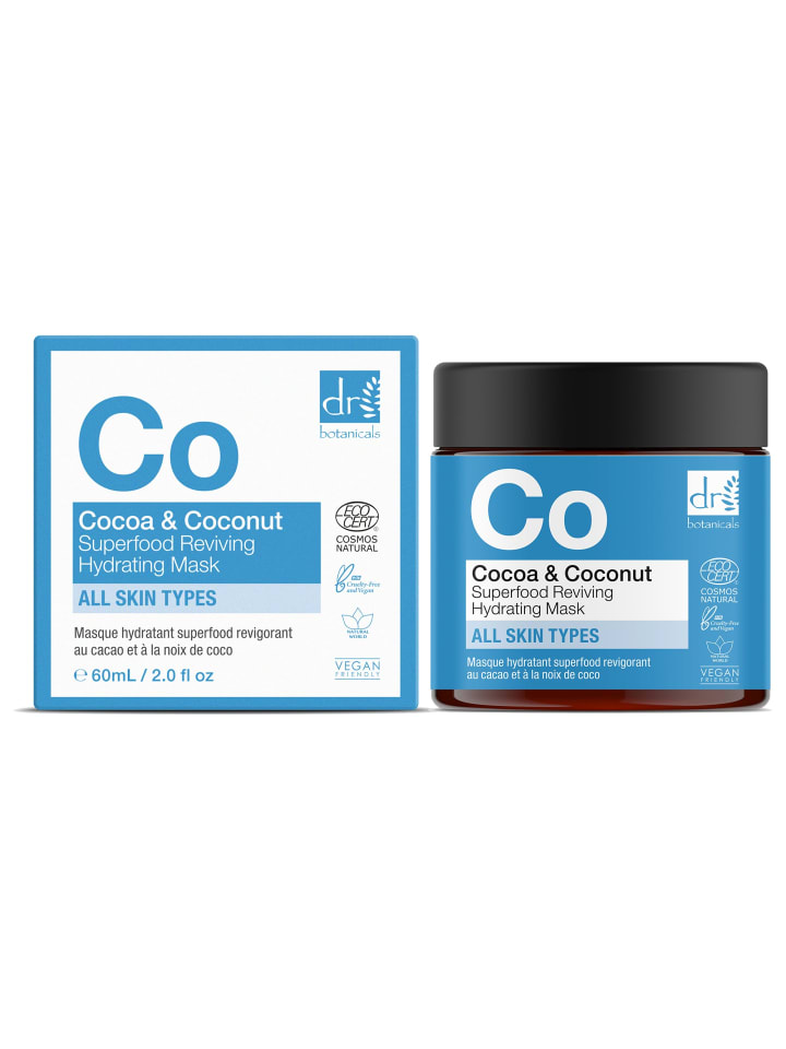 Dr Botanicals Kakao & Kokosnuss Feuchtigkeitsmaske Duo – Belebende Pflege 30ml   60ml günstig kaufen onesize