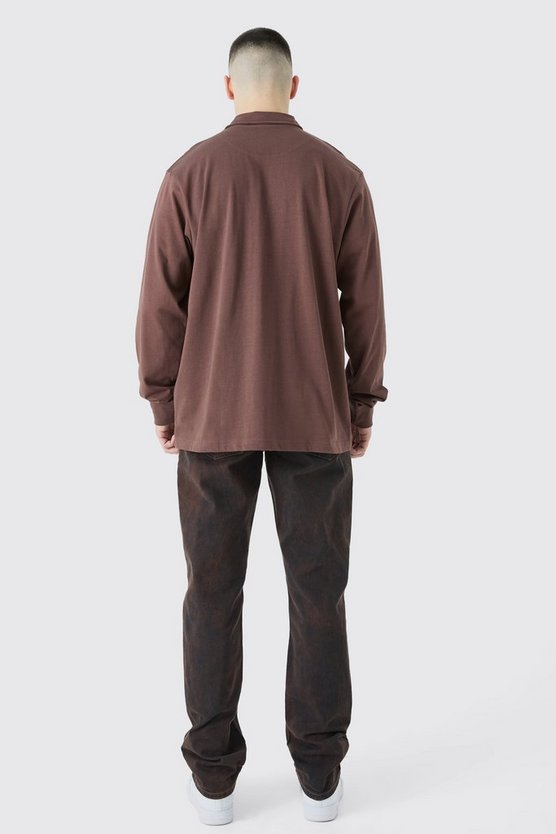 Tall Rugby-Poloshirt mit Knopfleiste