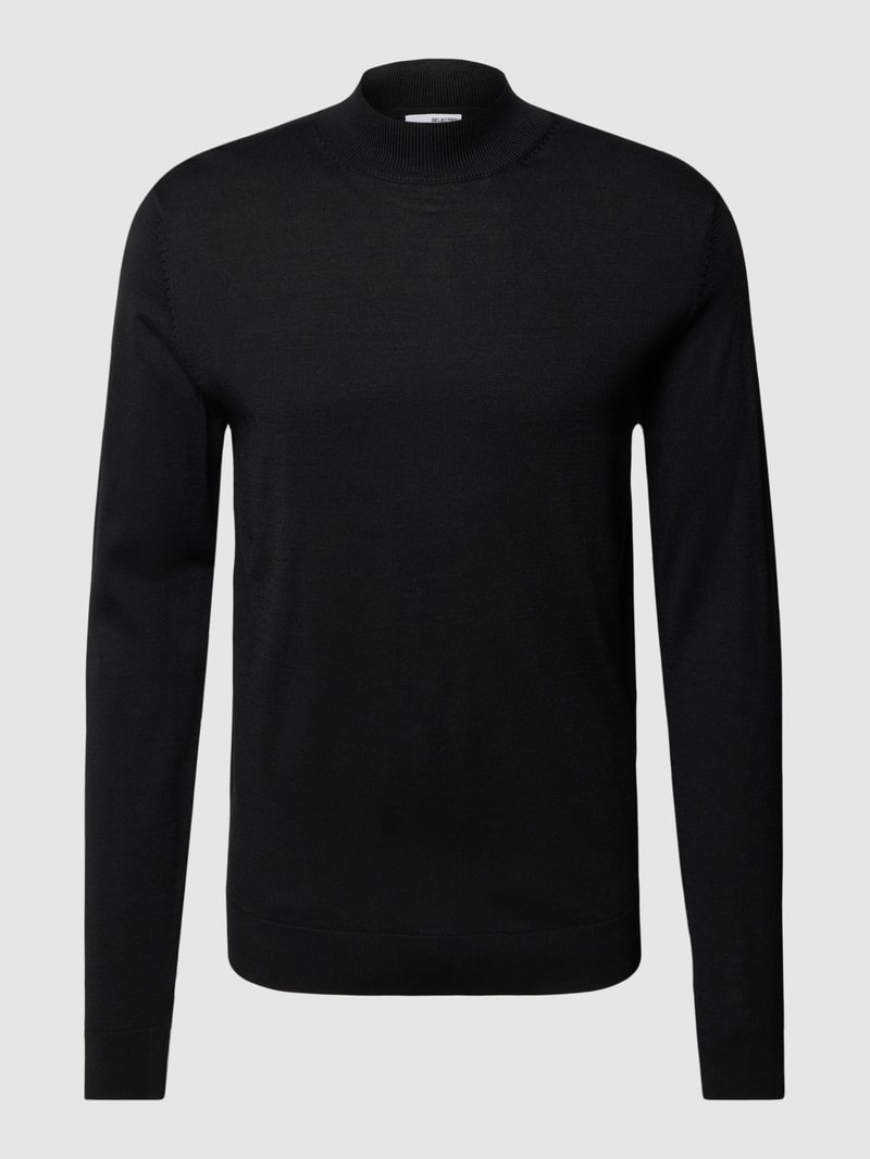 Strickpullover mit Turtleneck Modell 'TOWN' in schwarz